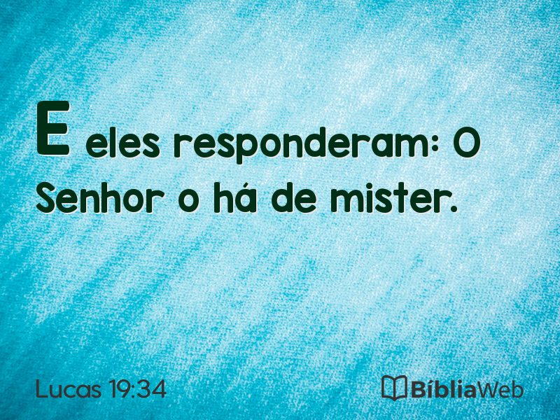 Lucas 19:34 em imagem para compartilhar