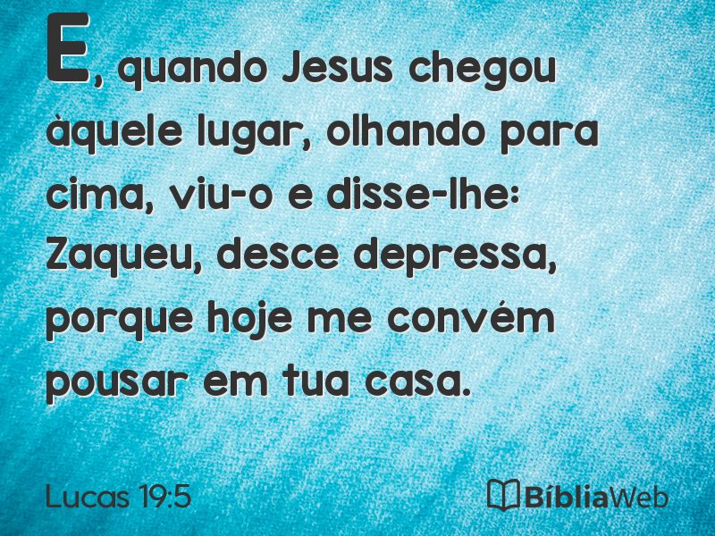 Lucas 19:5 em imagem para compartilhar