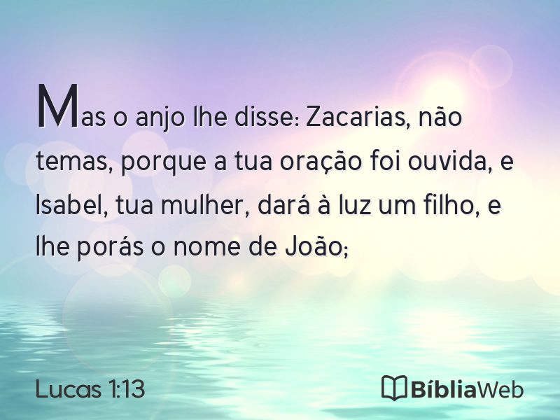 Lucas 1:13 em imagem para compartilhar