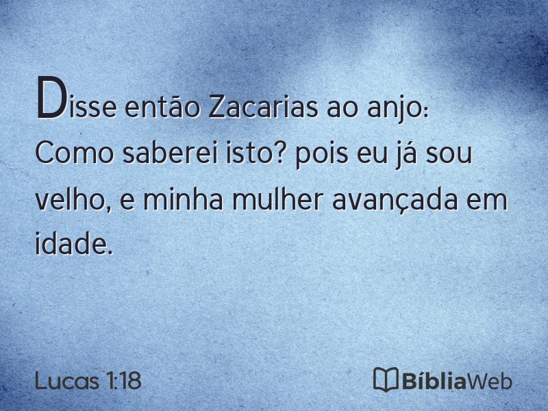 Lucas 1:18 em imagem para compartilhar