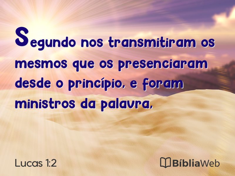 Lucas 1:2 em imagem para compartilhar