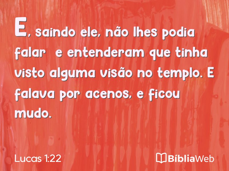 Lucas 1:22 em imagem para compartilhar