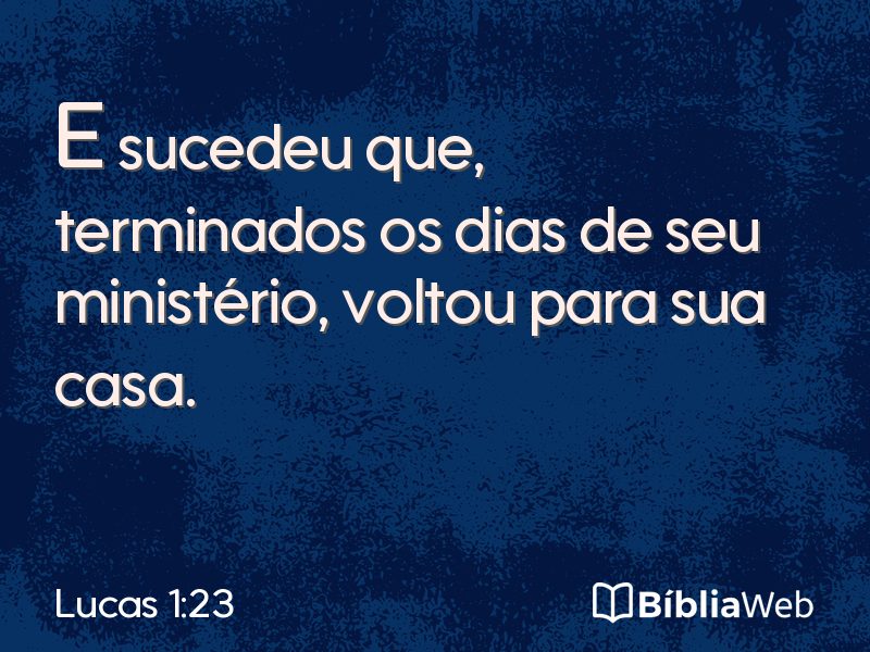 Lucas 1:23 em imagem para compartilhar