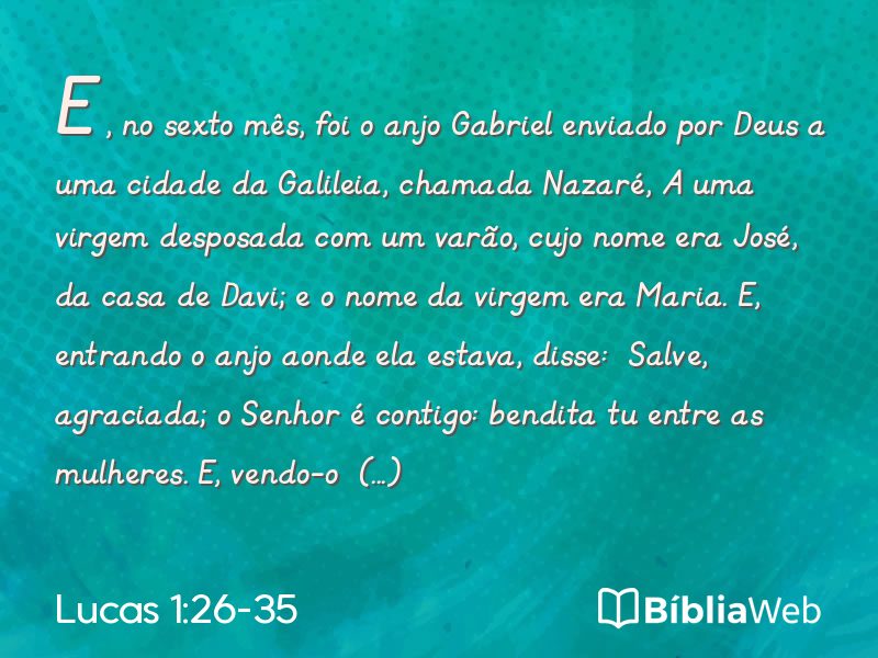 Lucas 1:26-35 em imagem para compartilhar