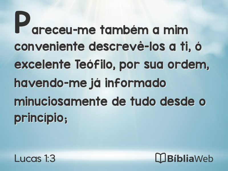 Lucas 1:3 em imagem para compartilhar