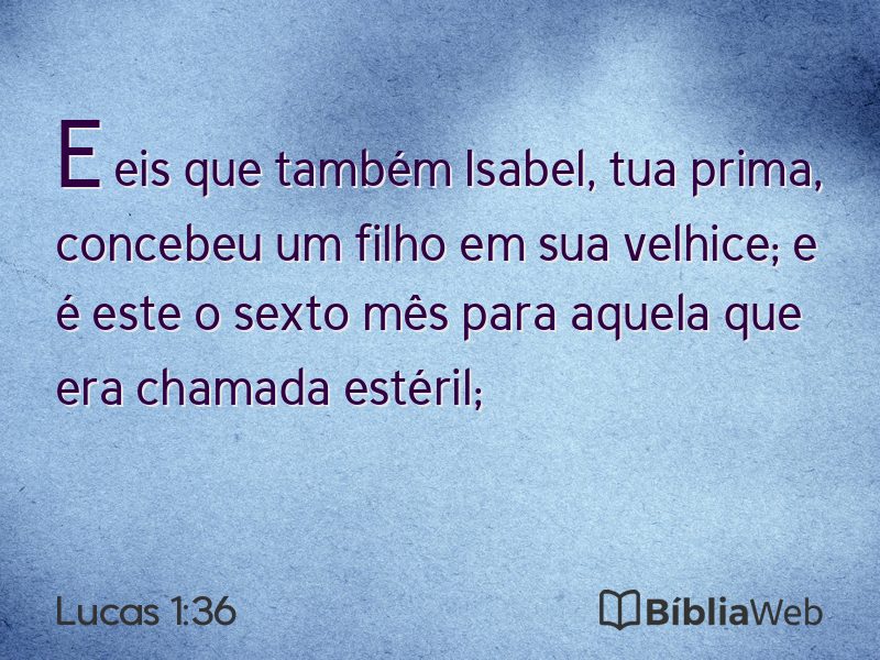Lucas 1:36 em imagem para compartilhar