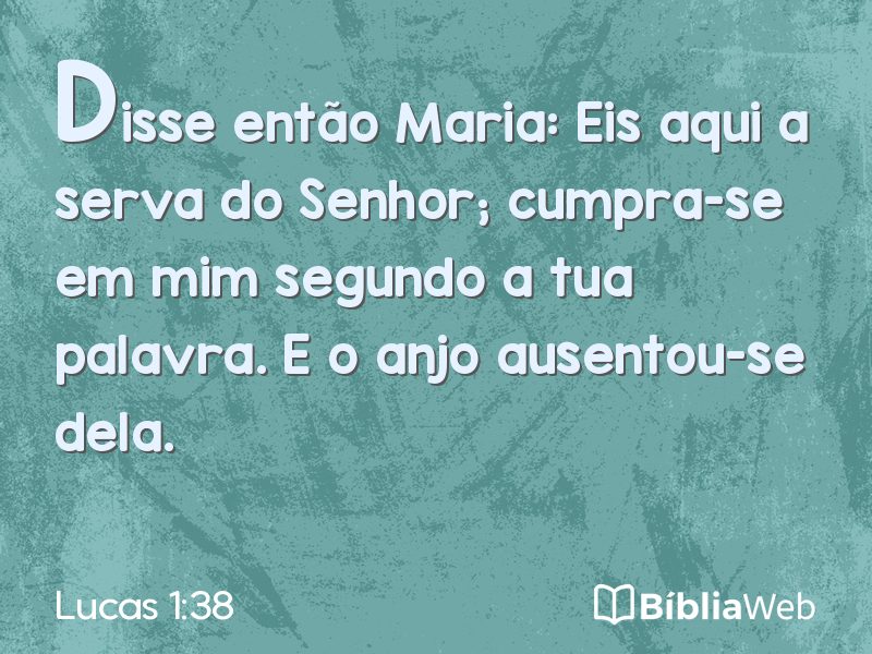 Lucas 1:38 em imagem para compartilhar