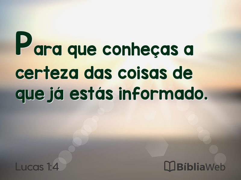 Lucas 1:4 em imagem para compartilhar