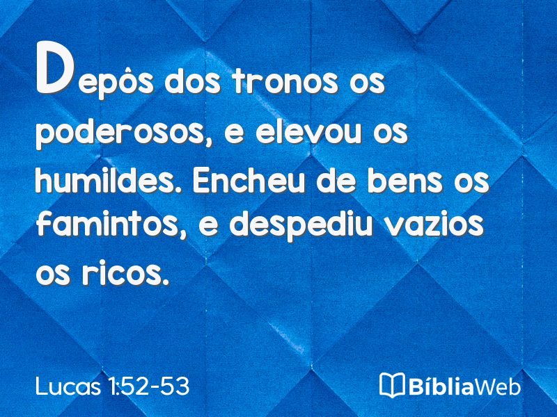 Lucas 1:52-53 em imagem para compartilhar