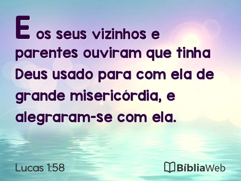 Lucas 1:58 em imagem para compartilhar