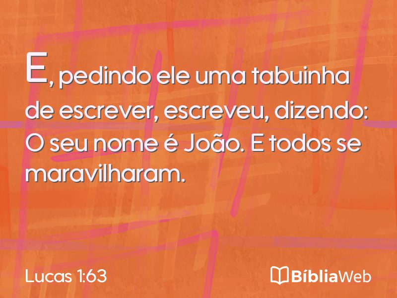 Lucas 1:63 em imagem para compartilhar