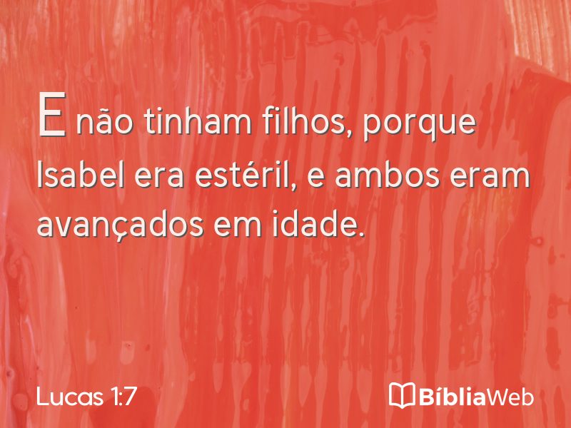 Lucas 1:7 em imagem para compartilhar