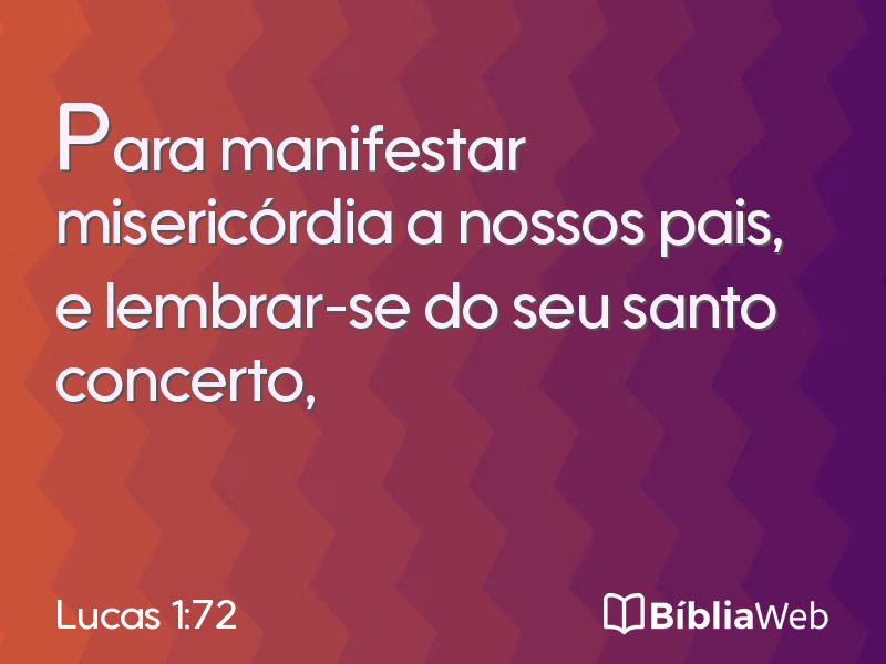 Lucas 1:72 em imagem para compartilhar