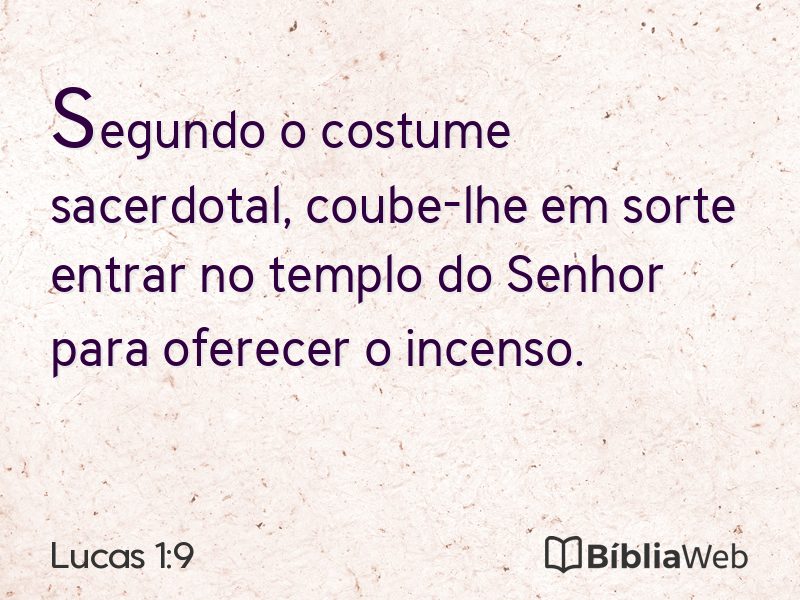 Lucas 1:9 em imagem para compartilhar