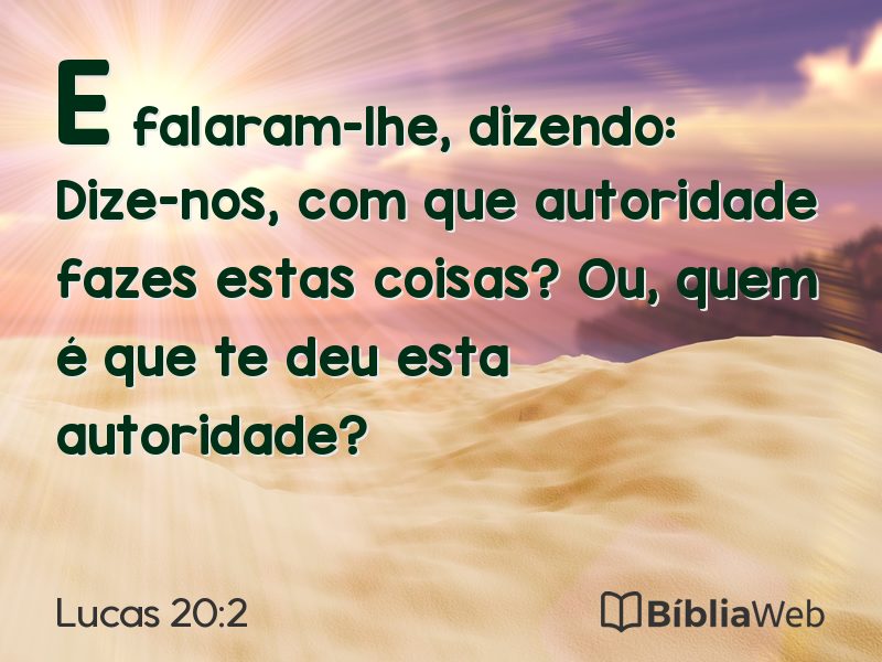 Lucas 20:2 em imagem para compartilhar