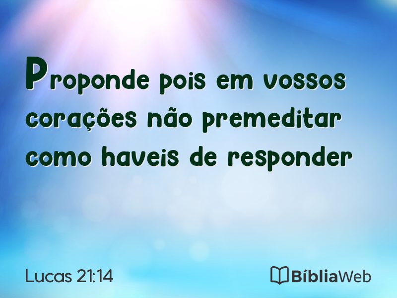 Lucas 21:14 em imagem para compartilhar