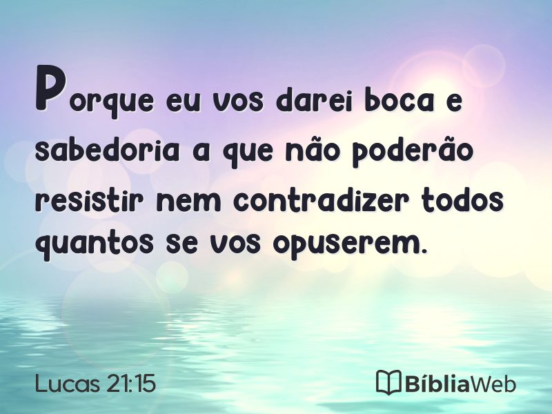 Lucas 21:15 em imagem para compartilhar