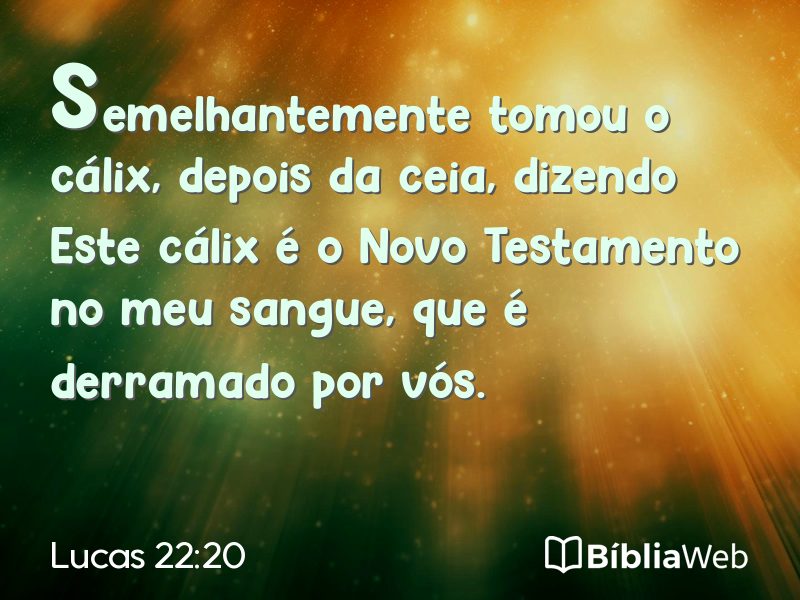 Lucas 22:20 em imagem para compartilhar