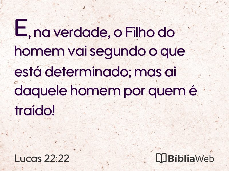 Lucas 22:22 em imagem para compartilhar