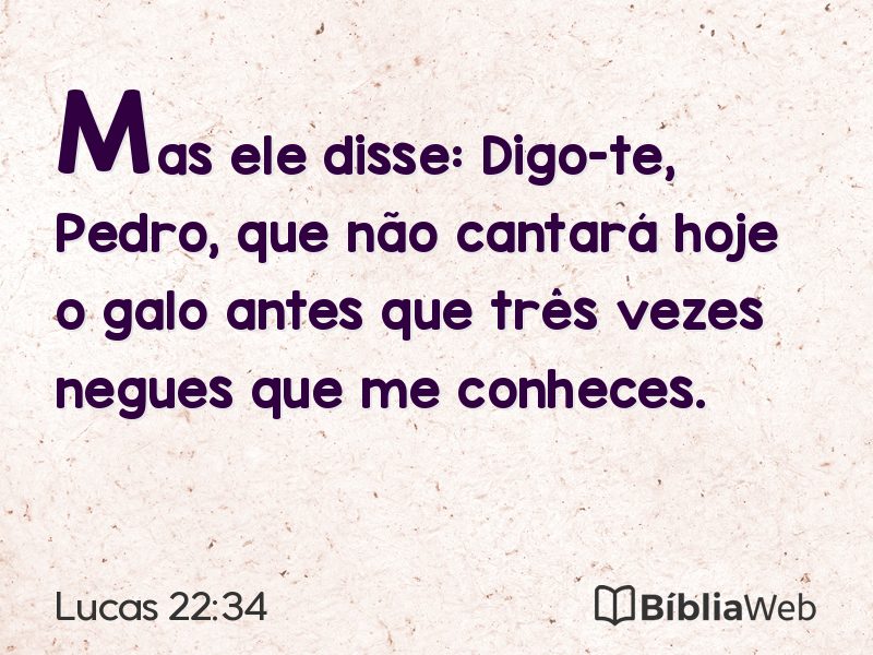 Lucas 22:34 em imagem para compartilhar