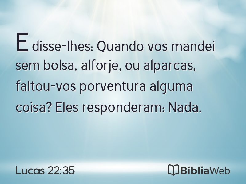 Lucas 22:35 em imagem para compartilhar