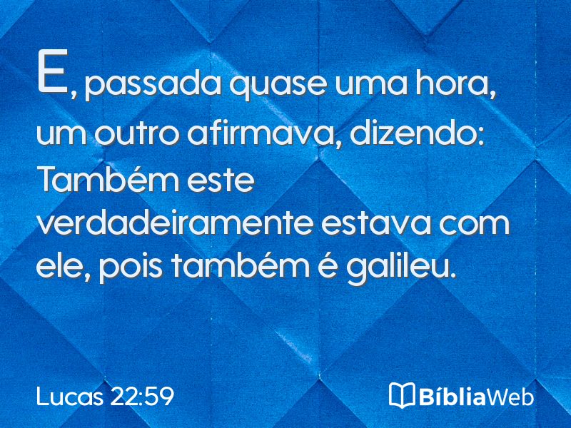 Lucas 22:59 em imagem para compartilhar