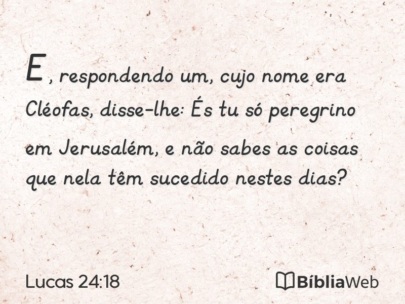 Lucas 24:18 em imagem para compartilhar