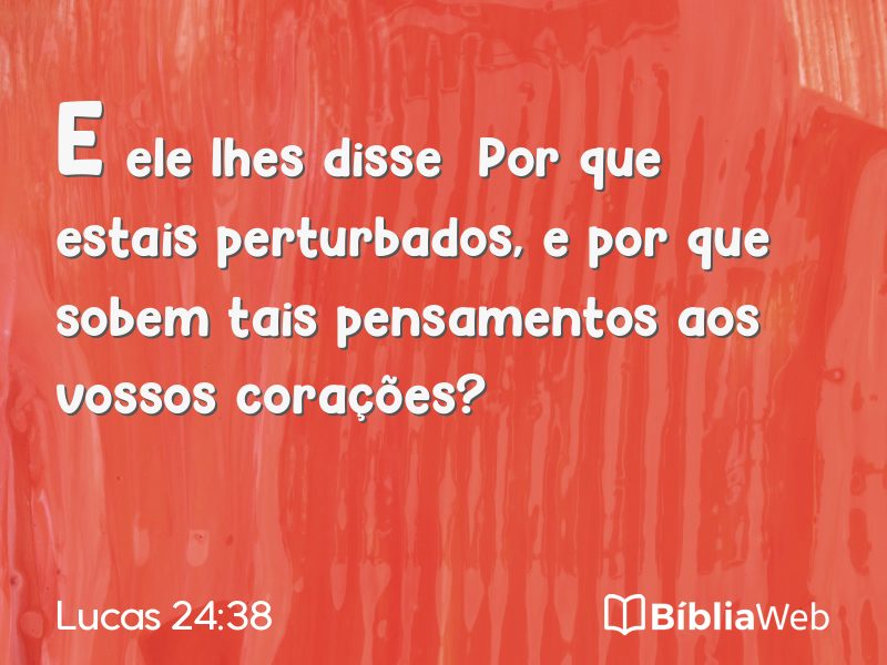 Lucas 24:38 em imagem para compartilhar