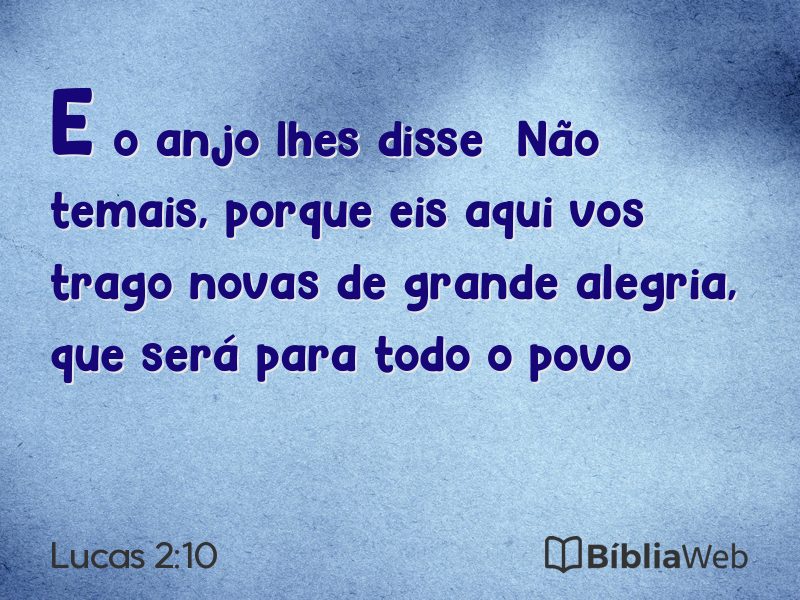 Lucas 2:10 em imagem para compartilhar