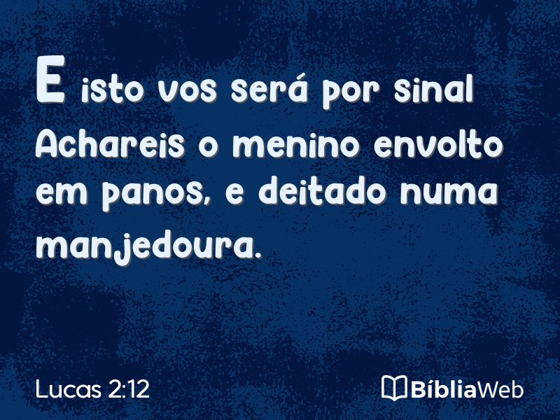 Lucas 2:12 em imagem para compartilhar