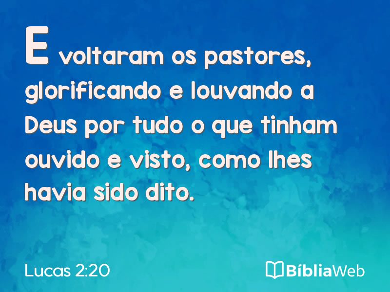 Lucas 2:20 em imagem para compartilhar