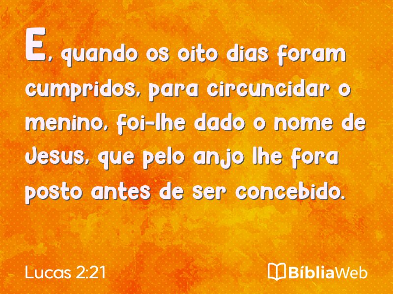 Lucas 2:21 em imagem para compartilhar