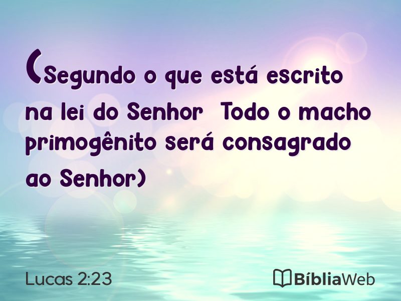 Lucas 2:23 em imagem para compartilhar