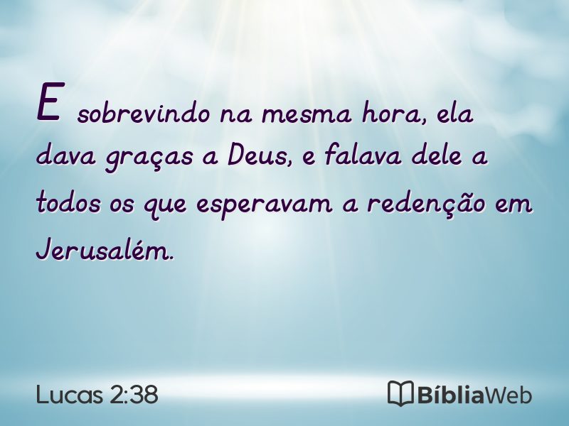 Lucas 2:38 em imagem para compartilhar