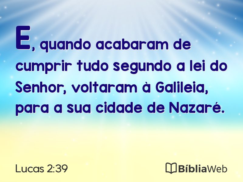 Lucas 2:39 em imagem para compartilhar