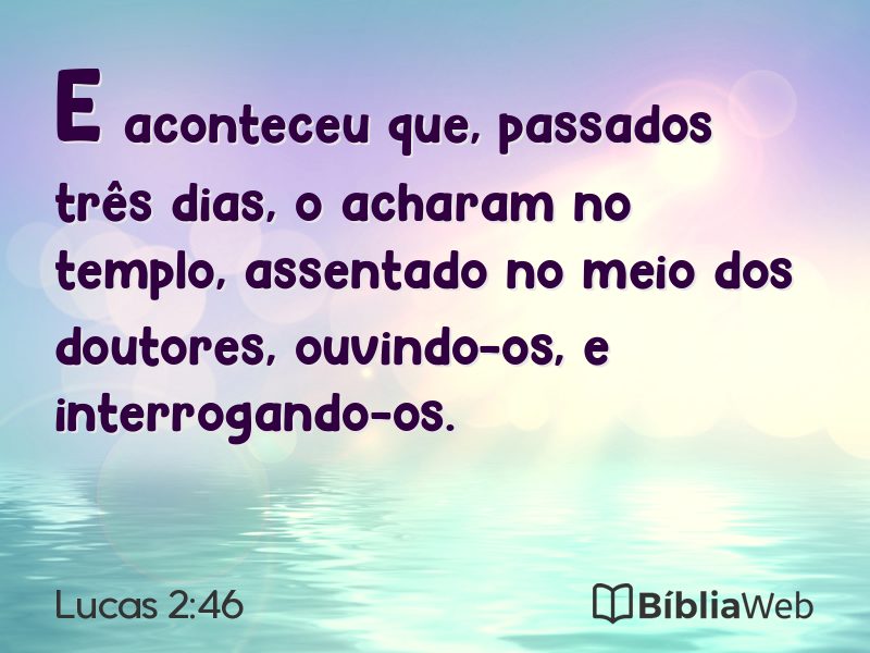 Lucas 2:46 em imagem para compartilhar