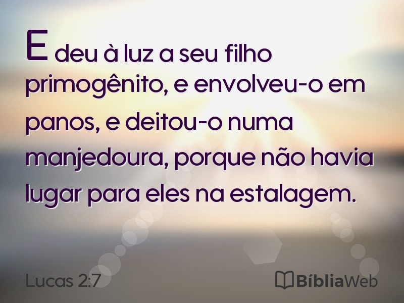 Lucas 2:7 em imagem para compartilhar