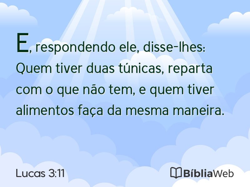 Lucas 3:11 em imagem para compartilhar