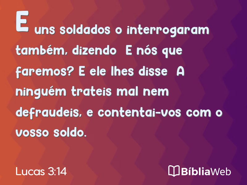 Lucas 3:14 em imagem para compartilhar