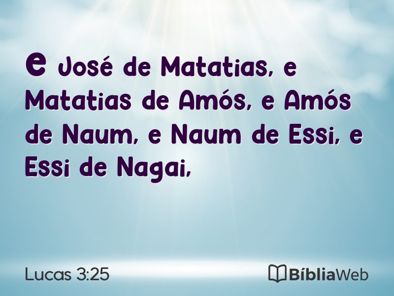 Lucas 3:25 em imagem para compartilhar