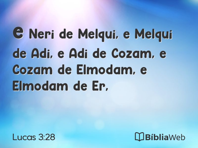 Lucas 3:28 em imagem para compartilhar