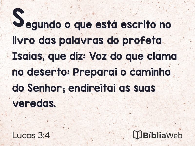 Lucas 3:4 em imagem para compartilhar