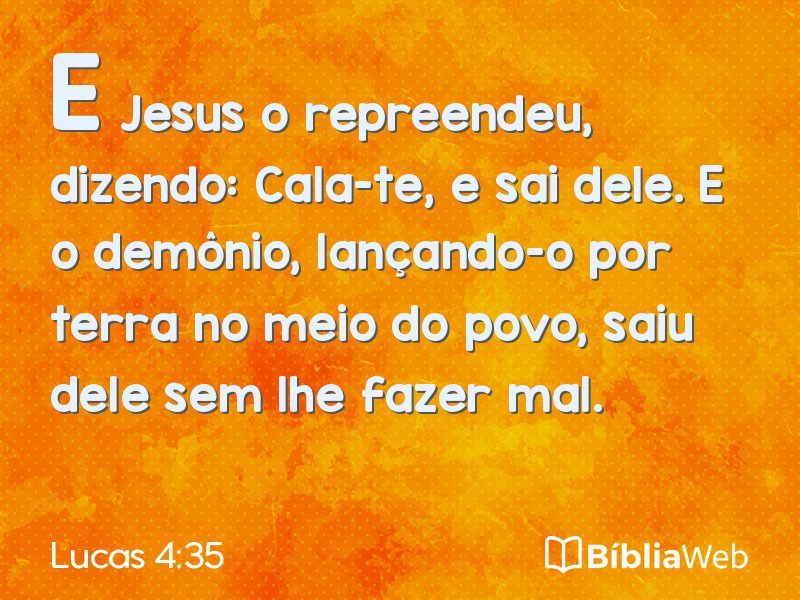 Lucas 4:35 em imagem para compartilhar