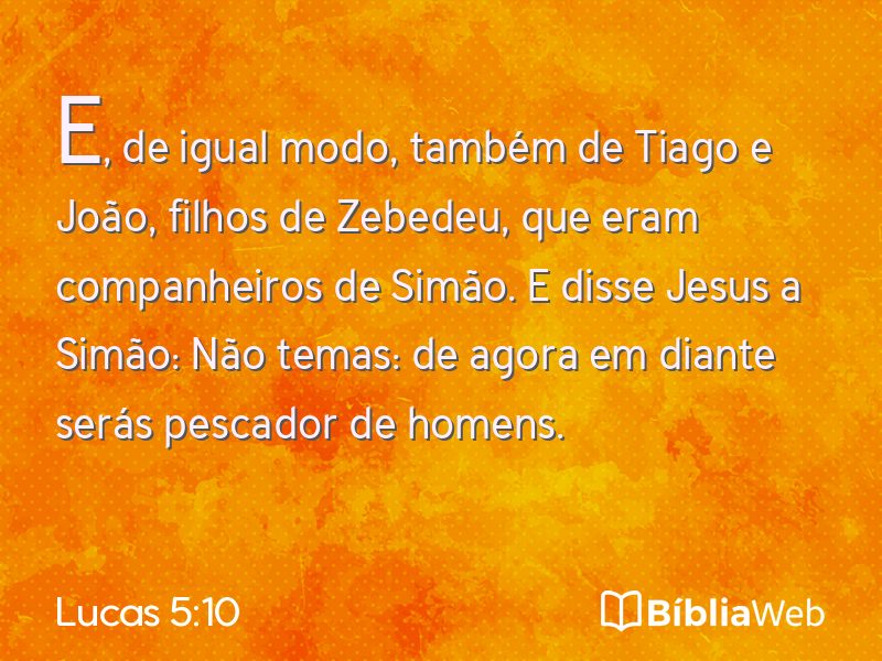 Lucas 5:10 em imagem para compartilhar