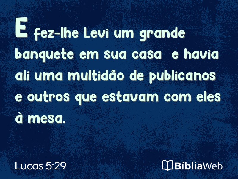 Lucas 5:29 em imagem para compartilhar