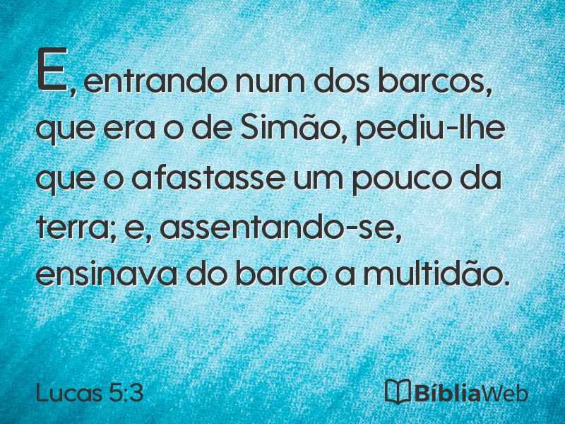 Lucas 5:3 em imagem para compartilhar