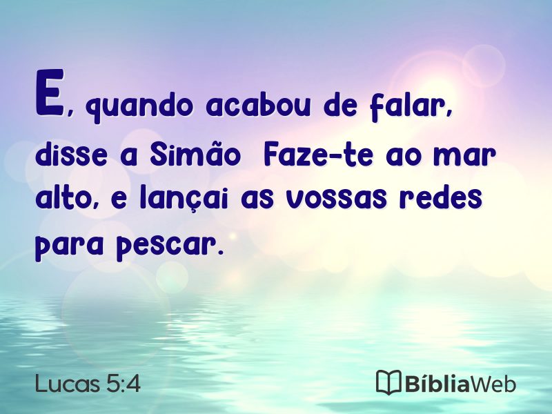 Lucas 5:4 em imagem para compartilhar