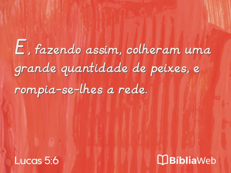 Lucas 5:6 em imagem para compartilhar