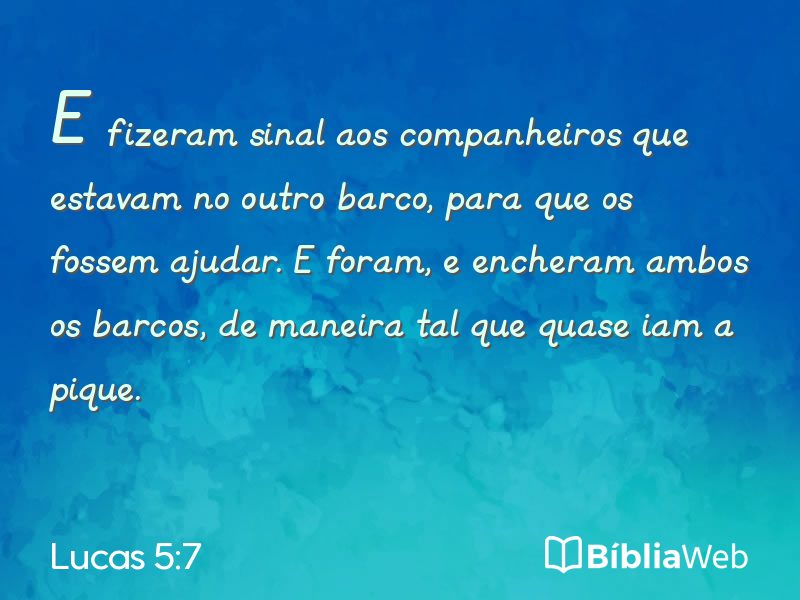 Lucas 5:7 em imagem para compartilhar