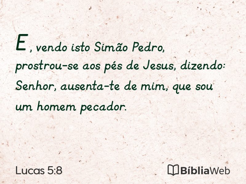 Lucas 5:8 em imagem para compartilhar